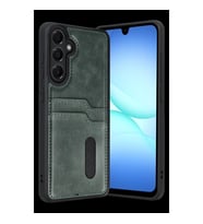 Samsung Galaxy A37 5g Sara Kartvizitli Deri Kılıf - Yeşil