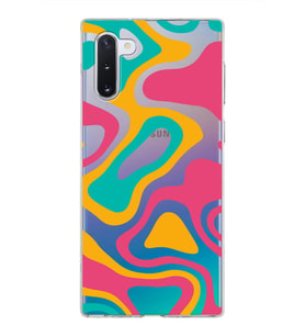 Samsung Galaxy Note 10 Kapak Renkli Desen Tasarımlı Şeffaf Silikon Kılıf