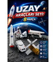 Uzay Araçları ve Astronot Oyuncak Seti 8 Parça Dayanıklı Metal Die-Cast 3+ Yaş