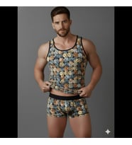 Mulvxbrf Brf02 Erkek Desenli Tank Top Boxer Takımı (Mulvix)