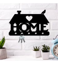 Home Anahtarlık Dekoratif Home Yazılı Ahşap Anahtarlık (Siyah)