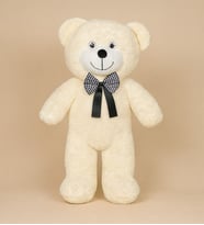 50 cm Papyonlu Peluş Ayıcık – Yumuşak Dolgulu Oyuncak Ayı (Krem)