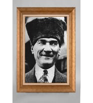 Altın Varaklı Paspartulu Çerçeveli Atatürk Tablo nt1083