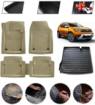 Dacia Duster 4X2 2018-2023 Uyumlu Paspas Araca Özel Bagaj Havuzu MBS Bej