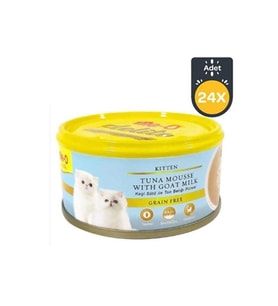 Me-o Tahılsız Tuna Balıklı Ve Keçi Sütlü Ezme Yavru Kedi Konservesi 80 gr 24 Adet (Çok Renkli)