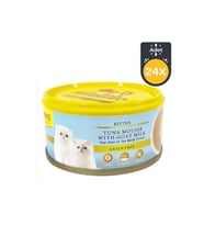 Me-o Tahılsız Tuna Balıklı Ve Keçi Sütlü Ezme Yavru Kedi Konservesi 80 gr 24 Adet (Çok Renkli)