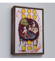 Çerçeveli Salvador Dali - On Pentagram Tablo (Kahverengi)