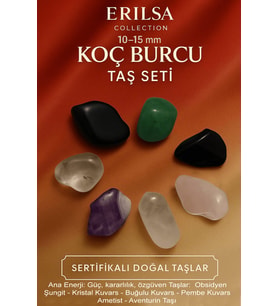 Sertifikalı Koç Burcu Doğal Taş Kütle Seti 10-15 mm – Güç Kararlılık ve Özgüven Enerjisi Taşları (Çok Renkli)