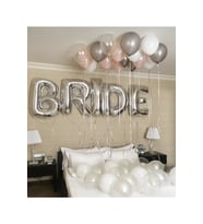 Gümüş Bride Folyo Rose Gold Beyaz Gri Şeffaf Balon Set