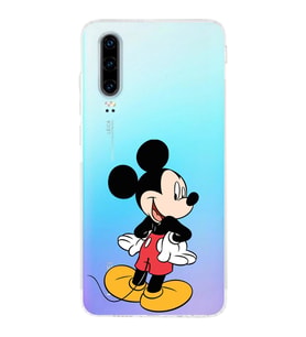Huawei P30  Kamera korumalı Kapak Mickey Mouse Tasarımlı  Şeffaf Kılıf