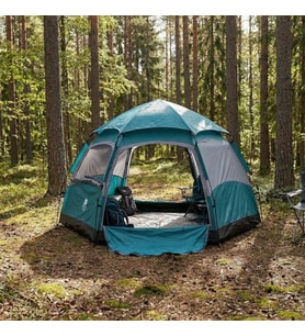 4 Kişilik Otomatik Kamp Çadırı – Altıgen Tasarım, Çift Kapılı, Suya Dayanıklı, Hızlı Kurulumlu Geniş Aile Outdoor Çadırı 240x240x160 cm