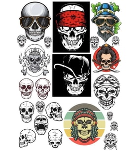 İskelet Sticker Set-8 15 Parça Telefon, Tablet, Defter, Laptop Sticker