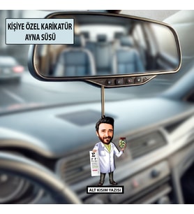 Kişiye Özel Karikatür Erkek Ayna Süsü – Araç İçi Esprili Hediyelik