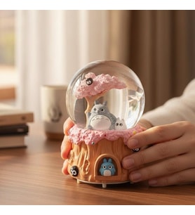 Totoro Chinchilla Tasarımlı Püskürtmeli Işıklı ve Müzikli Kar Küresi