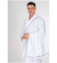 Cotton Box Erkek Bornoz Seti Classic Bukle Güher Beyaz L-XL