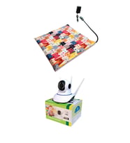 Evcil Hayvan İzleme Güvenlik Kamerası ve Isıtıcılı Kedi Köpek minderi set 45cmx45cm 12v