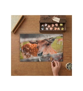 Sevimli Geyik - Hayvan Tasarımı 240 parça Ahşap Puzzle Ahşap Kutuda MP01749