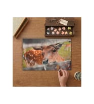 Sevimli Geyik - Hayvan Tasarımı 240 parça Ahşap Puzzle Ahşap Kutuda MP01749