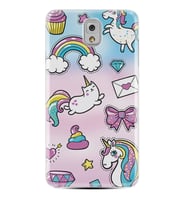 Samsung Note 3 4 5 8 9 20 Ultra 10 Lite Kılıf Desenli Silikon Unicorn Mektup 1800