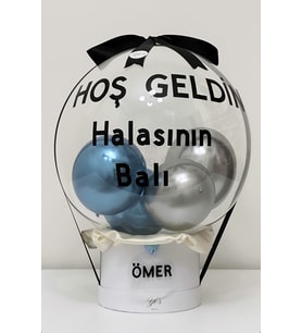 YENİ DOĞAN ERKEK BEBEK HEDİYE BALON İSME ÖZEL (Mavi)