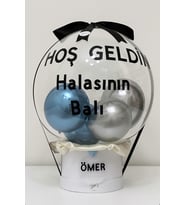 YENİ DOĞAN ERKEK BEBEK HEDİYE BALON İSME ÖZEL (Mavi)