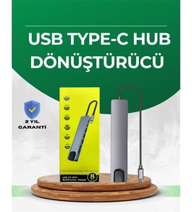 Northcity Type‑C Dönüştürücü – 2×USB3.0, SD/MS, 4K HDMI & RJ45 - Profesyonel Çoklu Bağlantı Hub