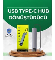 Northcity Type‑C Dönüştürücü – 2×USB3.0, SD/MS, 4K HDMI & RJ45 - Profesyonel Çoklu Bağlantı Hub