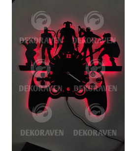 Gamer Led Işıklı Duvar Saati