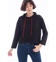 8412779 İkiiplik Arkası Fermuarlı Kapşonlu Sweat SIYAH (Siyah)