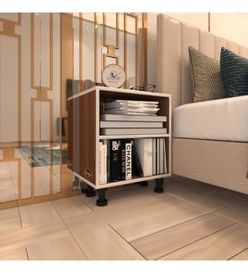 Kenzlife komodin matti cvz 48*40*40 ayarlı ayaklı komidin kitaplık (Karışık)