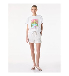 Koton Baskılı Beyaz Kadın T-Shirt 6SAK50051EK