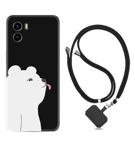 Vivo Y15S Y32 Y33S Y51 Y53S Kılıf Boyun Askılı Silikon Panda Sevimli 1738