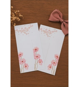10 Adet Kesikli Toka Kartı - Kalın Kuşe (5991) Bandana Kartı - 9x14cm - Pembe Çiçek - TOKA YOKTUR
