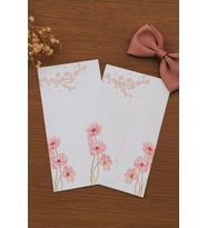 10 Adet Kesikli Toka Kartı - Kalın Kuşe (5991) Bandana Kartı - 9x14cm - Pembe Çiçek - TOKA YOKTUR