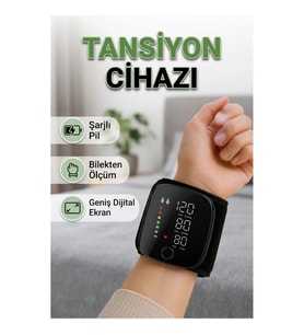 Şarjlı Dijital Bilekten Tansiyon Ölçüm Cihazı – Geniş Ekranlı