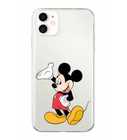 Apple iPhone 11 Uyumlu Kapak Mickey Mouse Tasarımlı Şeffaf Silikon Kılıf