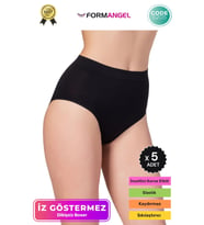#BatoKorse Seamless Karın Toparlayıcı Sıkılaştırıcı Kadın Dikişsiz Yüksek Bel Bato Korse - 5 Adet (Siyah)