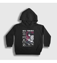 Presmono Unisex Çocuk Siyah Giyu Tomioka V4 Anime Demon Slayer Kimetsu No Yaiba Kapüşonlu Sweatshirt 298708tt