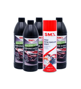 Seramik Katkılı Hızlı ve Pratik Cila 4 Adet 750ml.+ Susuz Motor Temizleme Spreyi 500 Ml