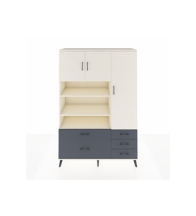 Hyperion Dolap 9 Raflı 5 Çekmeceli 3 Kapaklı 132x44x195 Aytaşı-Aytaşı/Antrasit