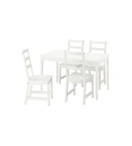 Yemek Masası Takımı, Beyaz, 4 sandalyeli, Açılabilir, 130/190x80 cm
