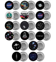 Nasa Uzay Çanta Rozeti Seti 16 Adet En Büyük Boy 5.8cm İğneli Broş