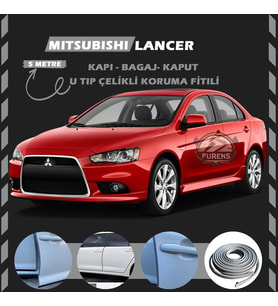 Mitsubishi Lancer Oto Araç Kapı Koruma Fitili 5metre Parlak Gri Renk