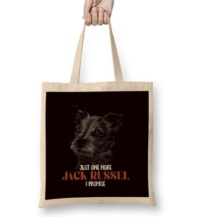 Just One Jack Russel Terrier More Dogs Dog Puppy Bez Çanta Uzun Saplı