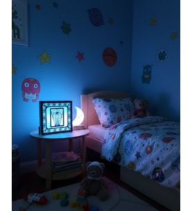 Spiderman Temalı Ahşap Dekoratif Gece Lambası Mavi