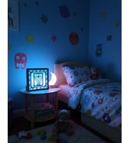Spiderman Temalı Ahşap Dekoratif Gece Lambası Mavi