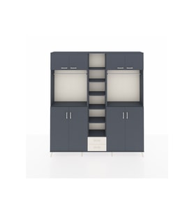 Arges Dolap 14 Raflı 2 Çekmeceli 2 Askılı 220x30x243 Antrasit-Antrasit/Aytaşı