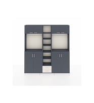 Arges Dolap 14 Raflı 2 Çekmeceli 2 Askılı 220x30x243 Antrasit-Antrasit/Aytaşı