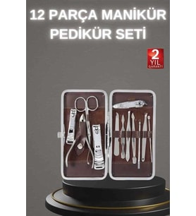 Kompakt Manikür Seti 12 Parça Paslanmaz Çelik Seyahat İçin