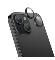 HOCO Crystal Clear iPhone 15-15 Plus HD 3D Metal Çerçeveli Kamera Koruyucu Lens (Siyah)